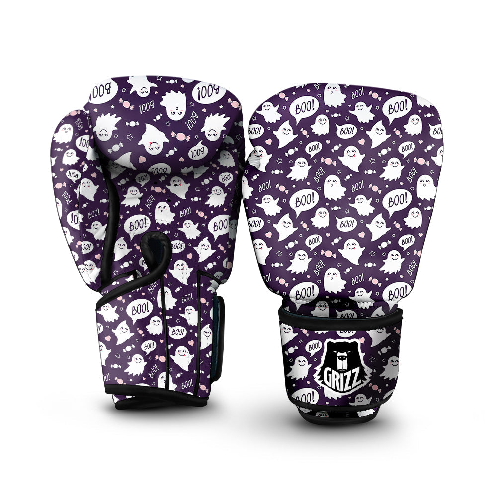 Boo Cute Ghost Print Pattern Boxing Gloves-grizzshop
