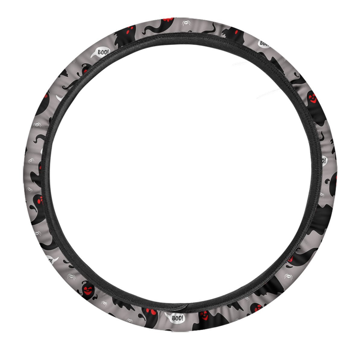Boo Ghost Print Pattern Car Steering Wheel Cover-grizzshop