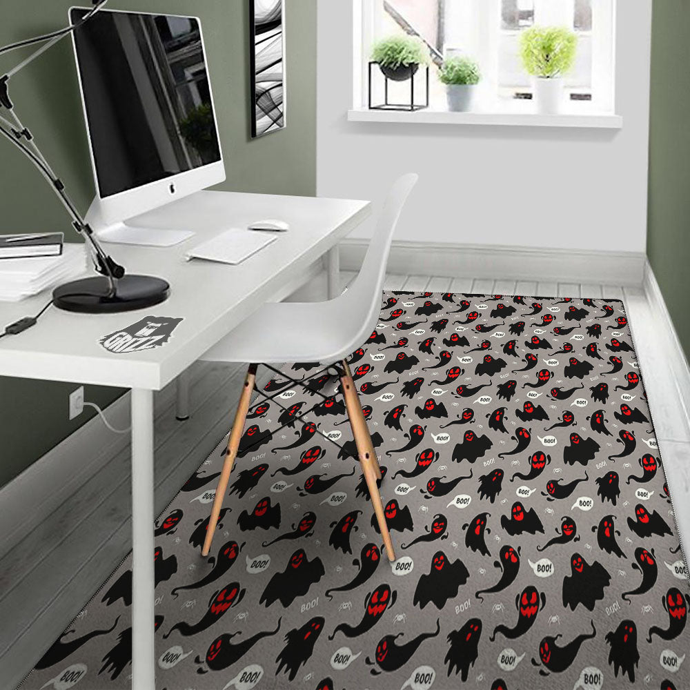 Boo Ghost Print Pattern Floor Mat-grizzshop