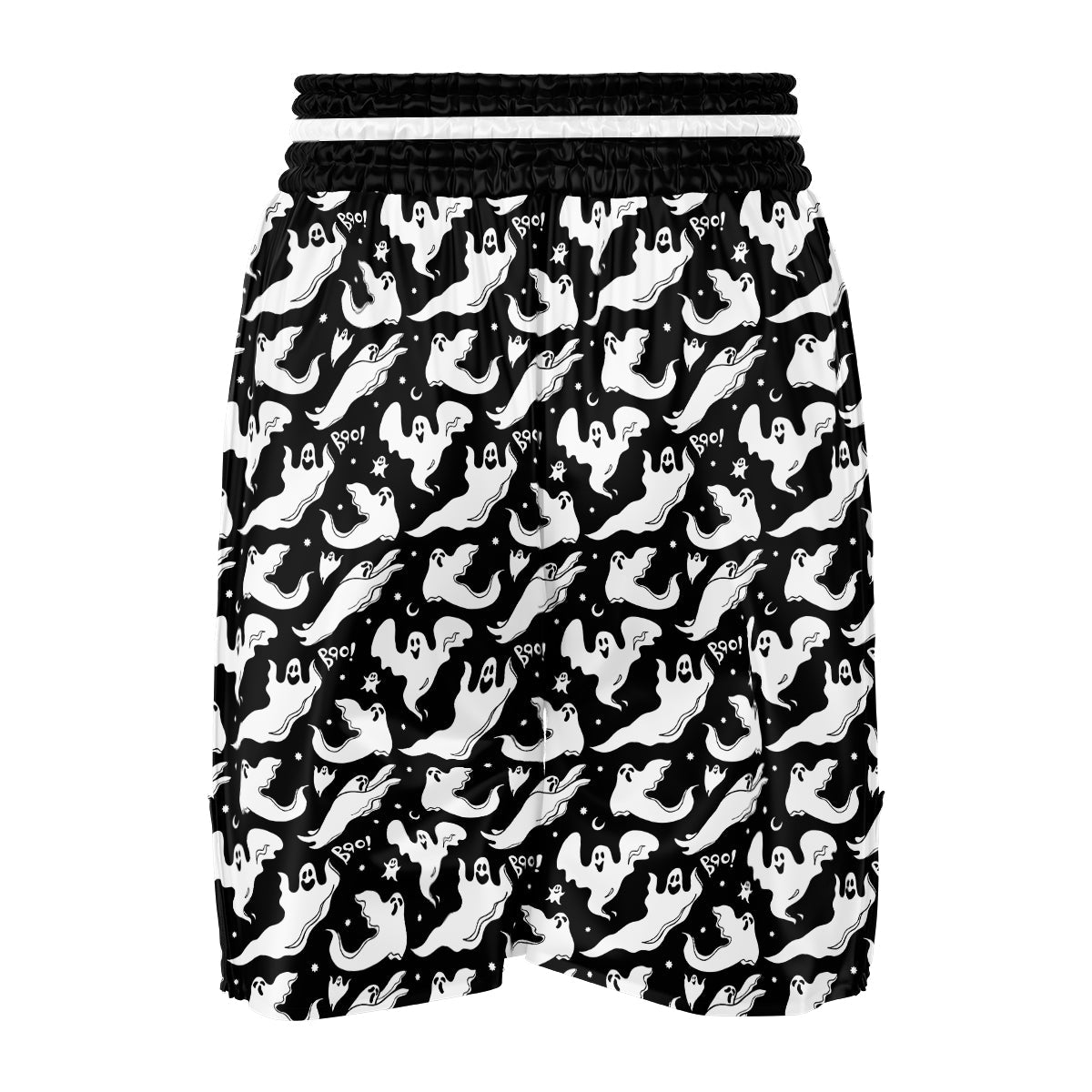 Boo Scary Ghost Print Pattern Boxing Shorts-grizzshop