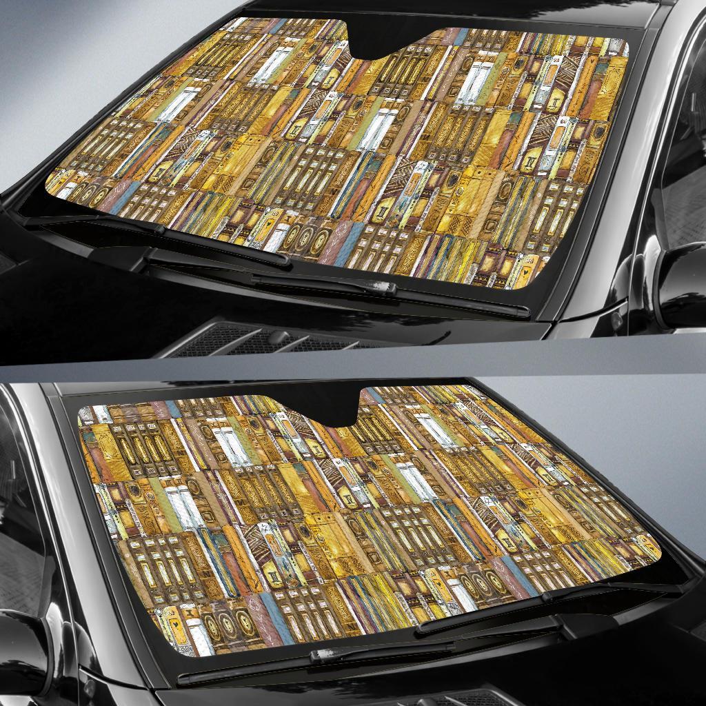 Book Lover Library Librarian Pattern Print Car Sun Shade-grizzshop