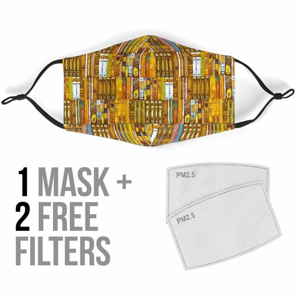 Book Lover Library Librarian Pattern Print Face Mask-grizzshop