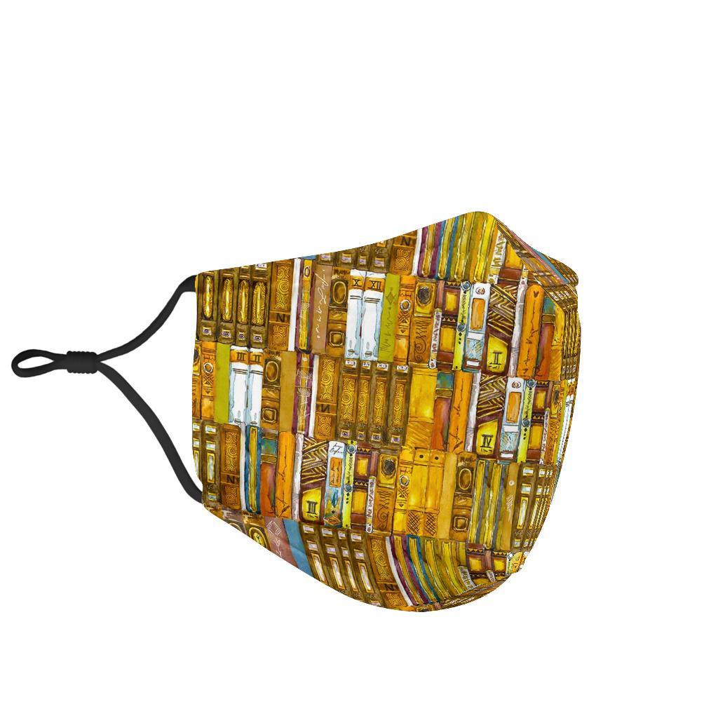 Book Lover Library Librarian Pattern Print Face Mask-grizzshop