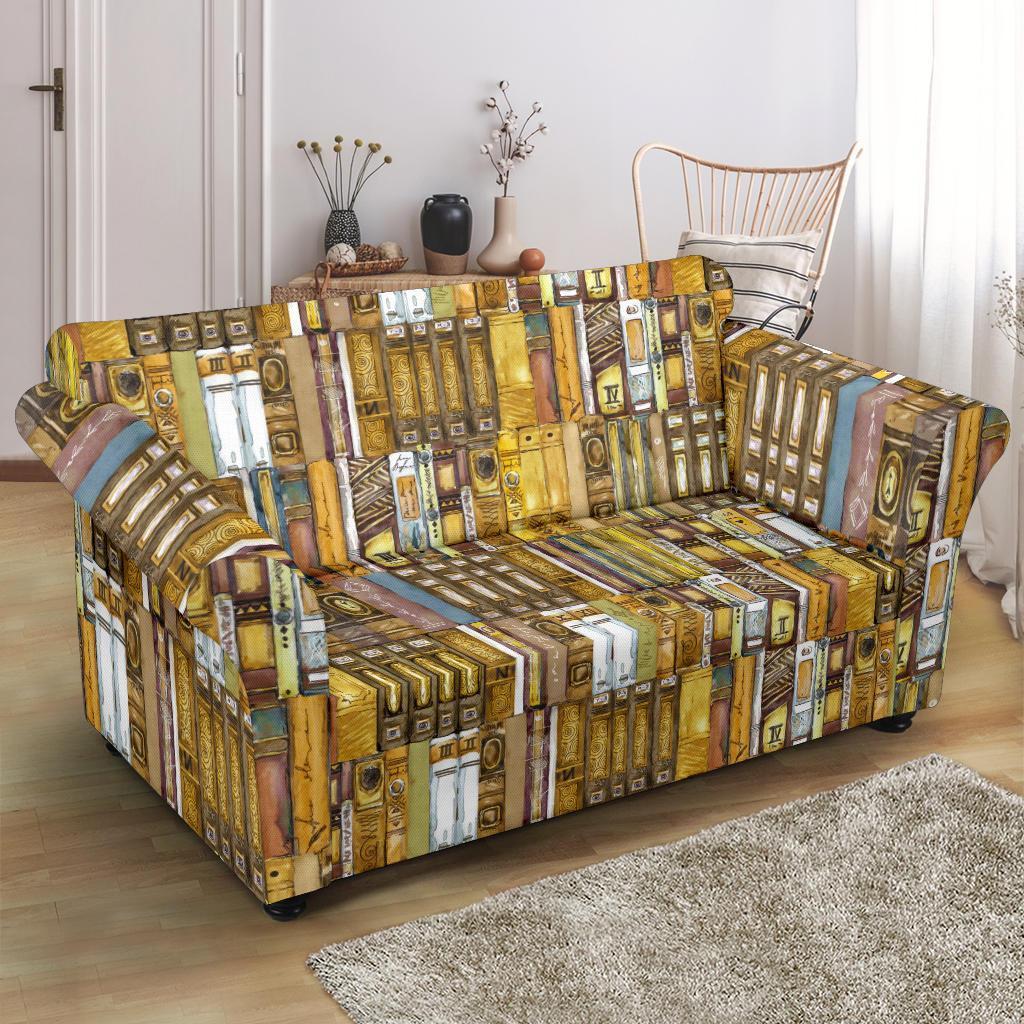 Book Lover Library Librarian Pattern Print Loveseat Cover-grizzshop