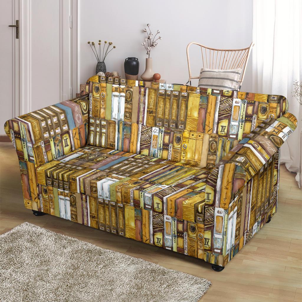 Book Lover Library Librarian Pattern Print Loveseat Cover-grizzshop