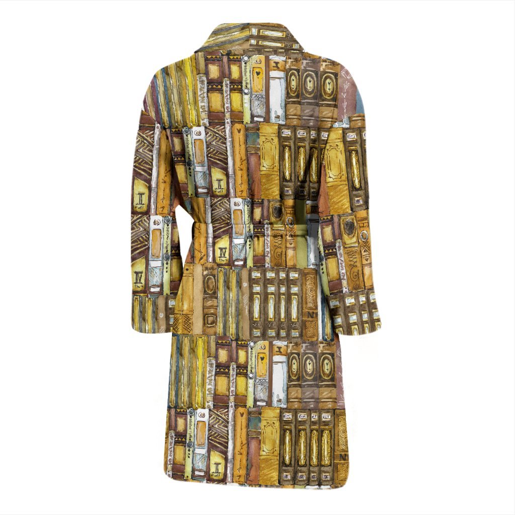 Book Lover Library Librarian Pattern Print Men Long Robe-grizzshop