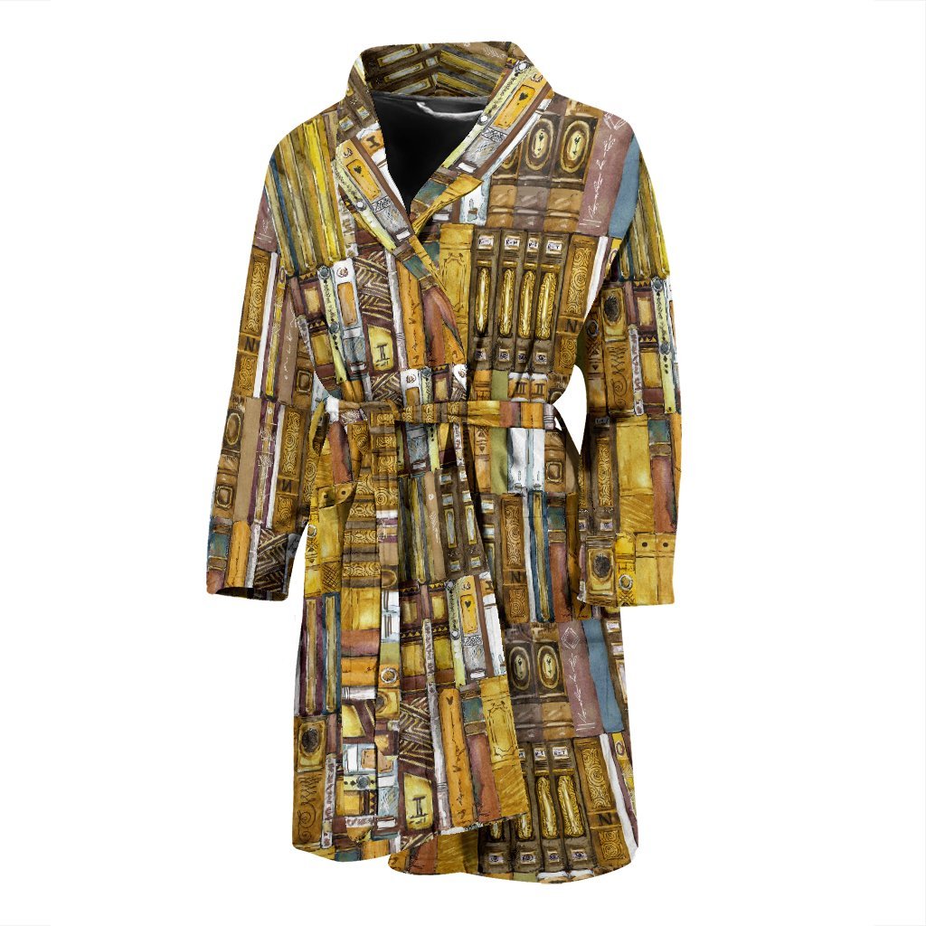 Book Lover Library Librarian Pattern Print Men Long Robe-grizzshop