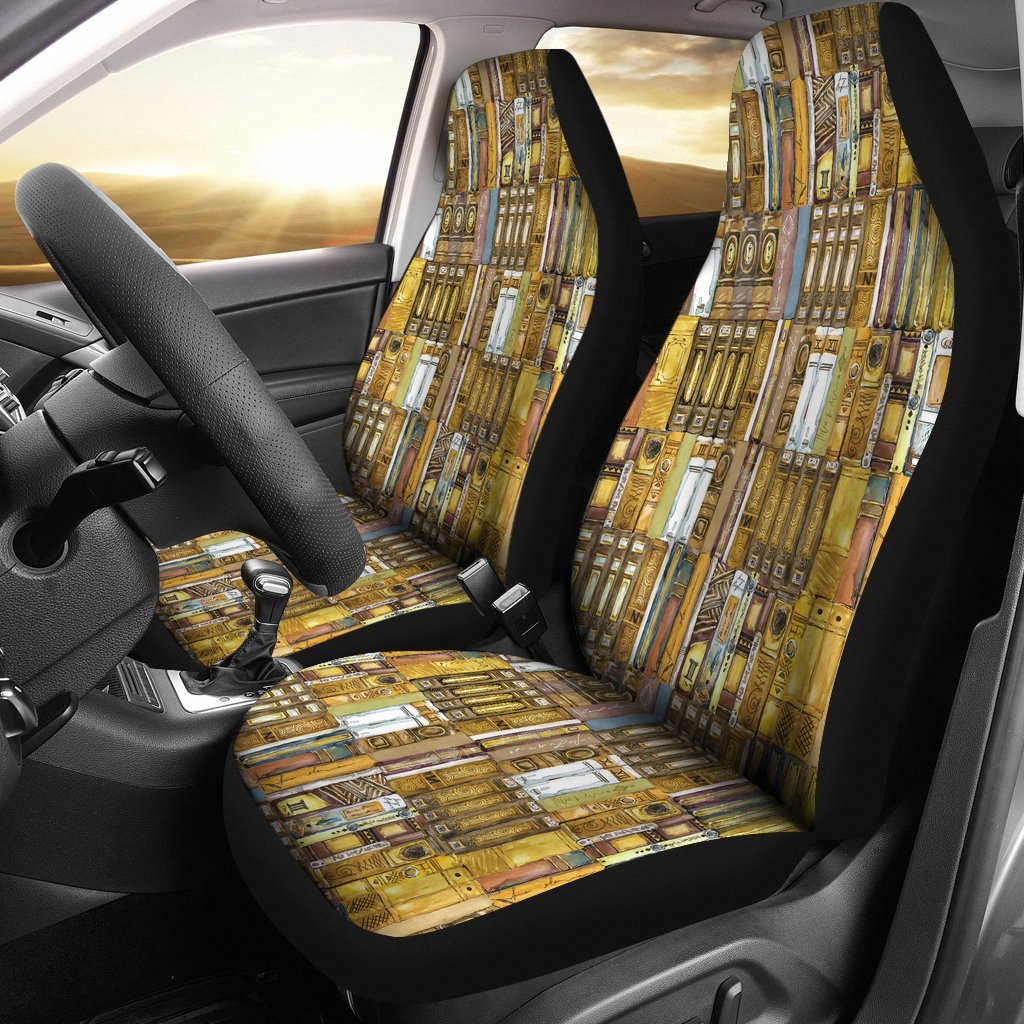 Book Lover Library Librarian Pattern Print Universal Fit Car Seat Cover-grizzshop