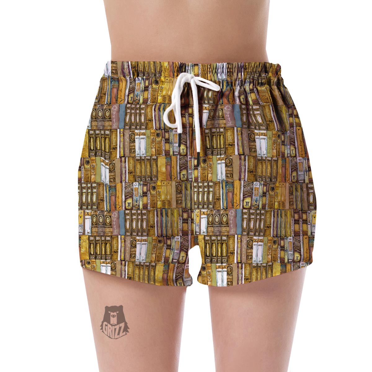 Book Lover Library Librarian Pattern Print Women's Shorts-grizzshop