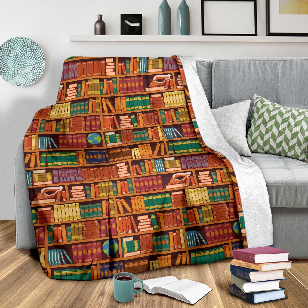 Book Lover Library Librarian Print Pattern Blanket-grizzshop