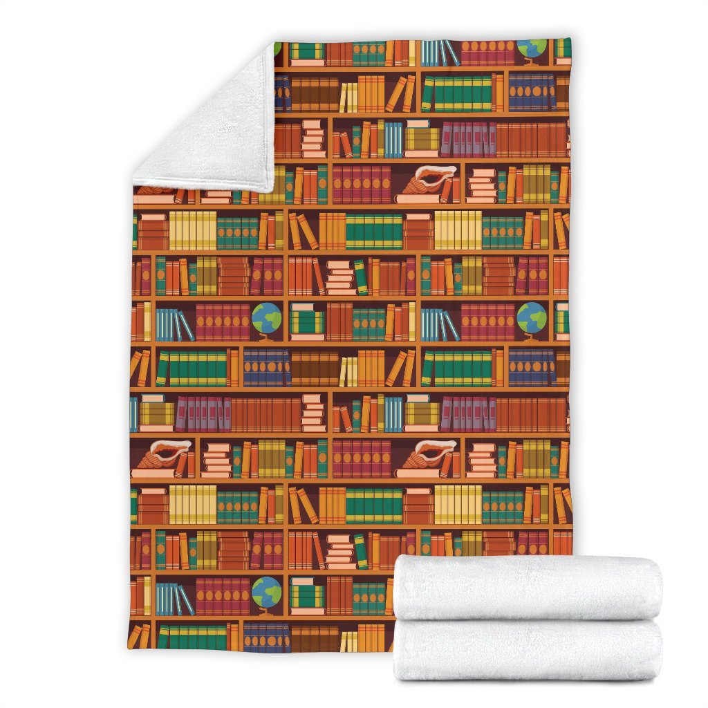 Book Lover Library Librarian Print Pattern Blanket-grizzshop