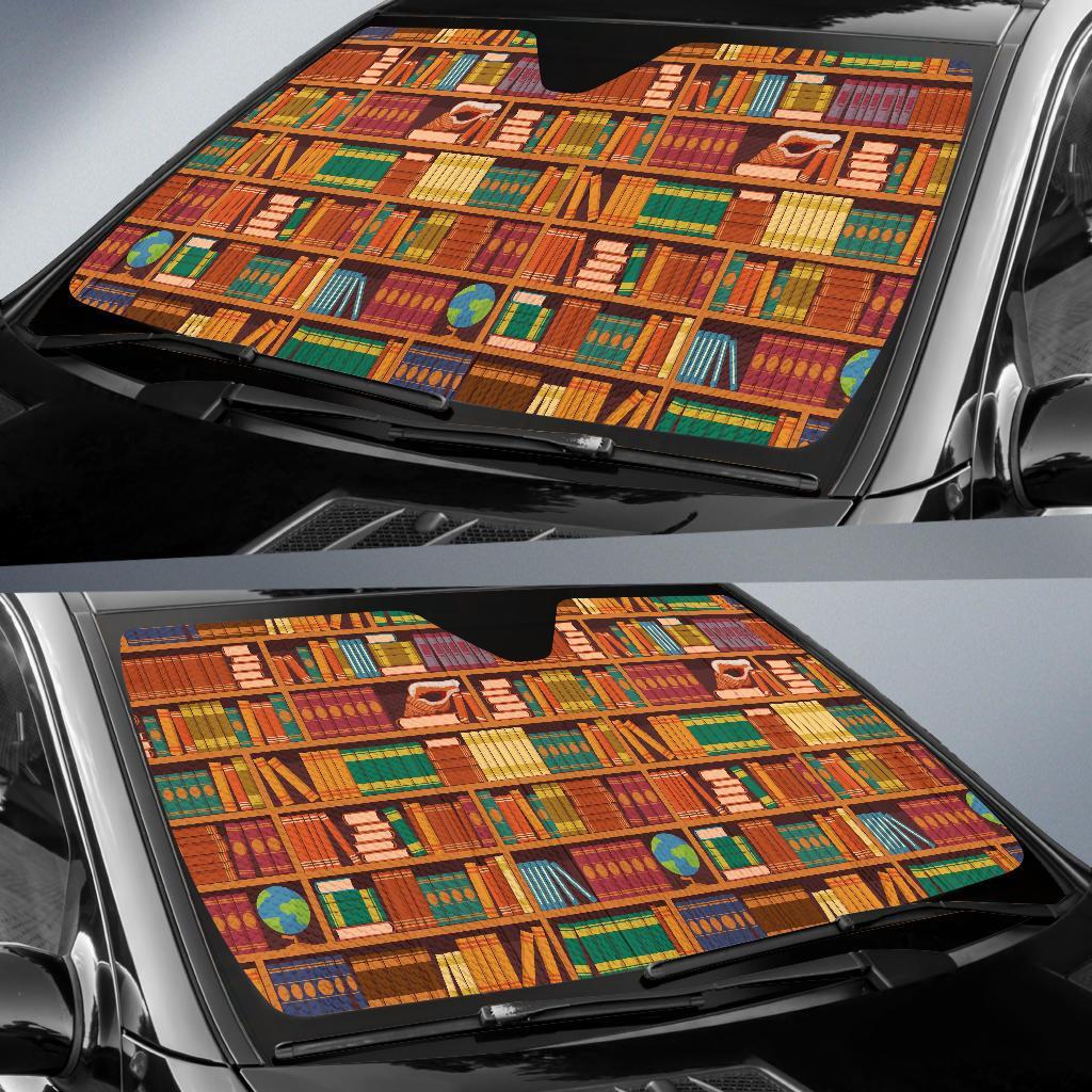 Book Lover Library Librarian Print Pattern Car Sun Shade-grizzshop