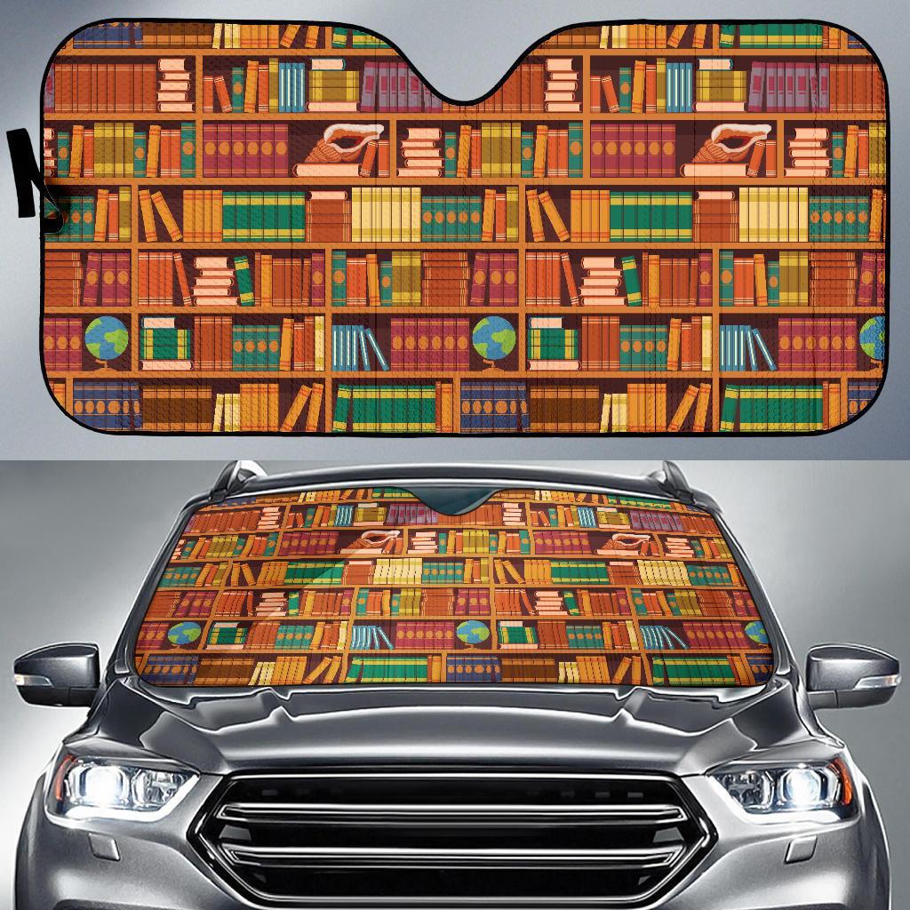 Book Lover Library Librarian Print Pattern Car Sun Shade-grizzshop