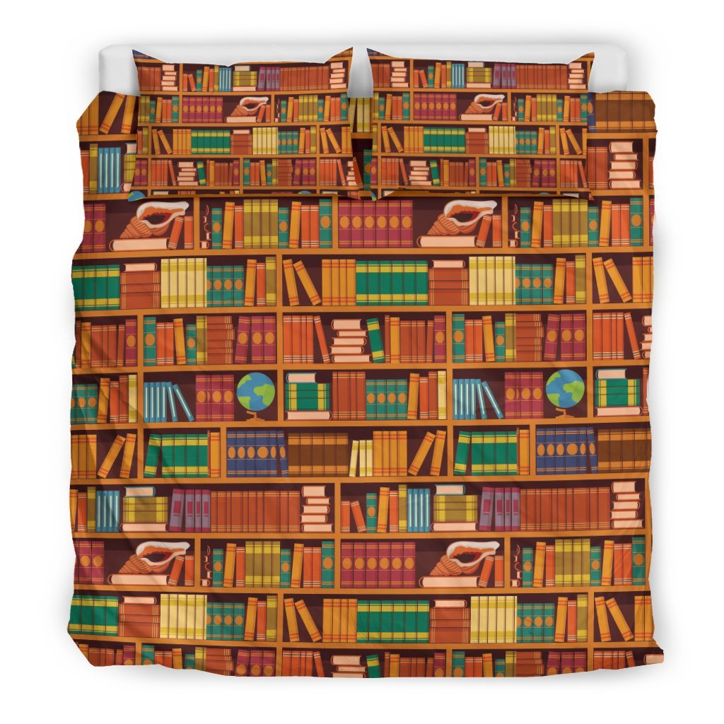 Book Lover Library Librarian Print Pattern Duvet Cover Bedding Set-grizzshop