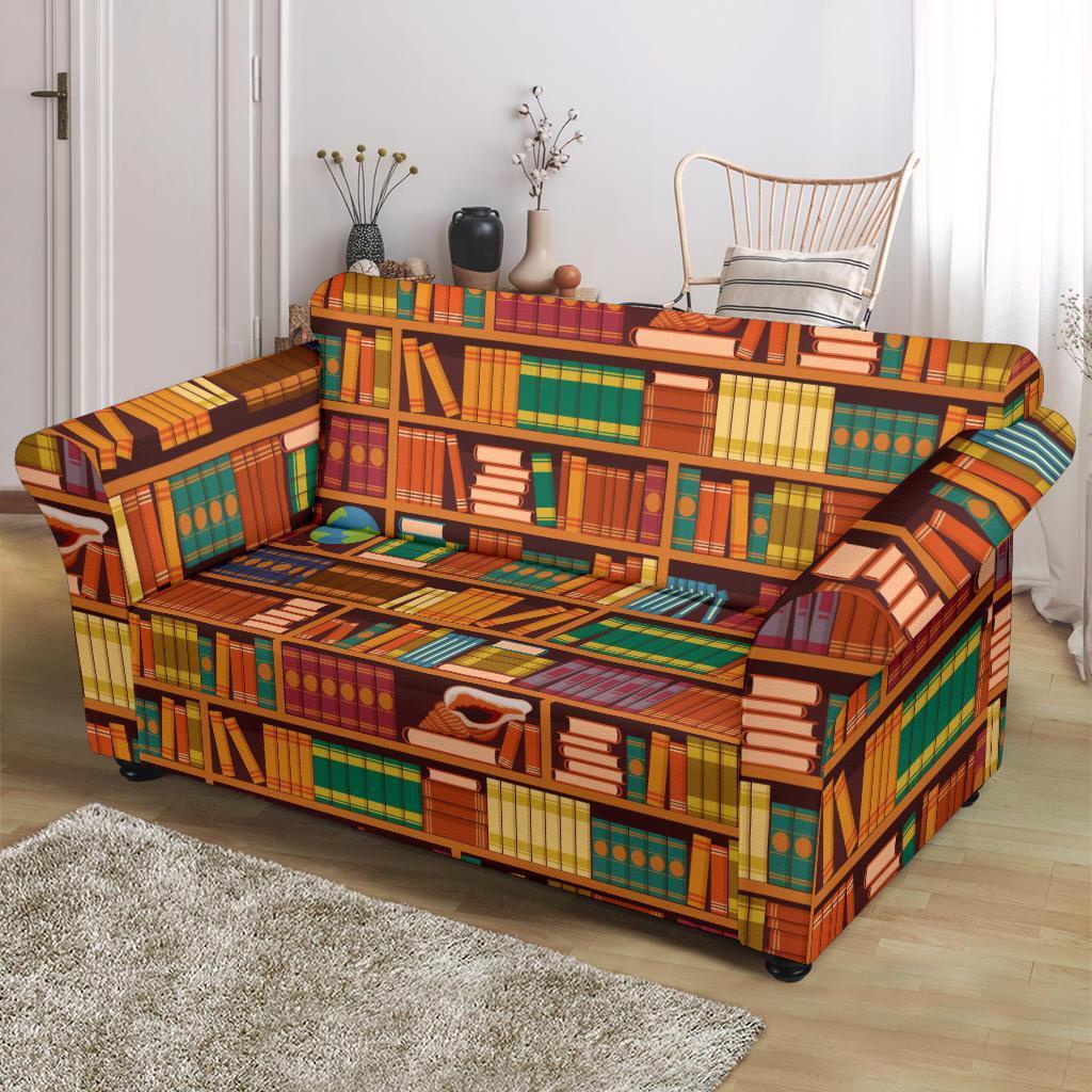 Book Lover Library Librarian Print Pattern Loveseat Cover-grizzshop