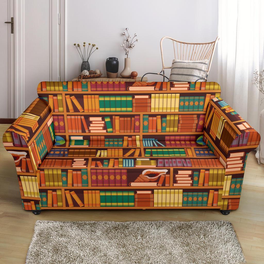 Book Lover Library Librarian Print Pattern Loveseat Cover-grizzshop