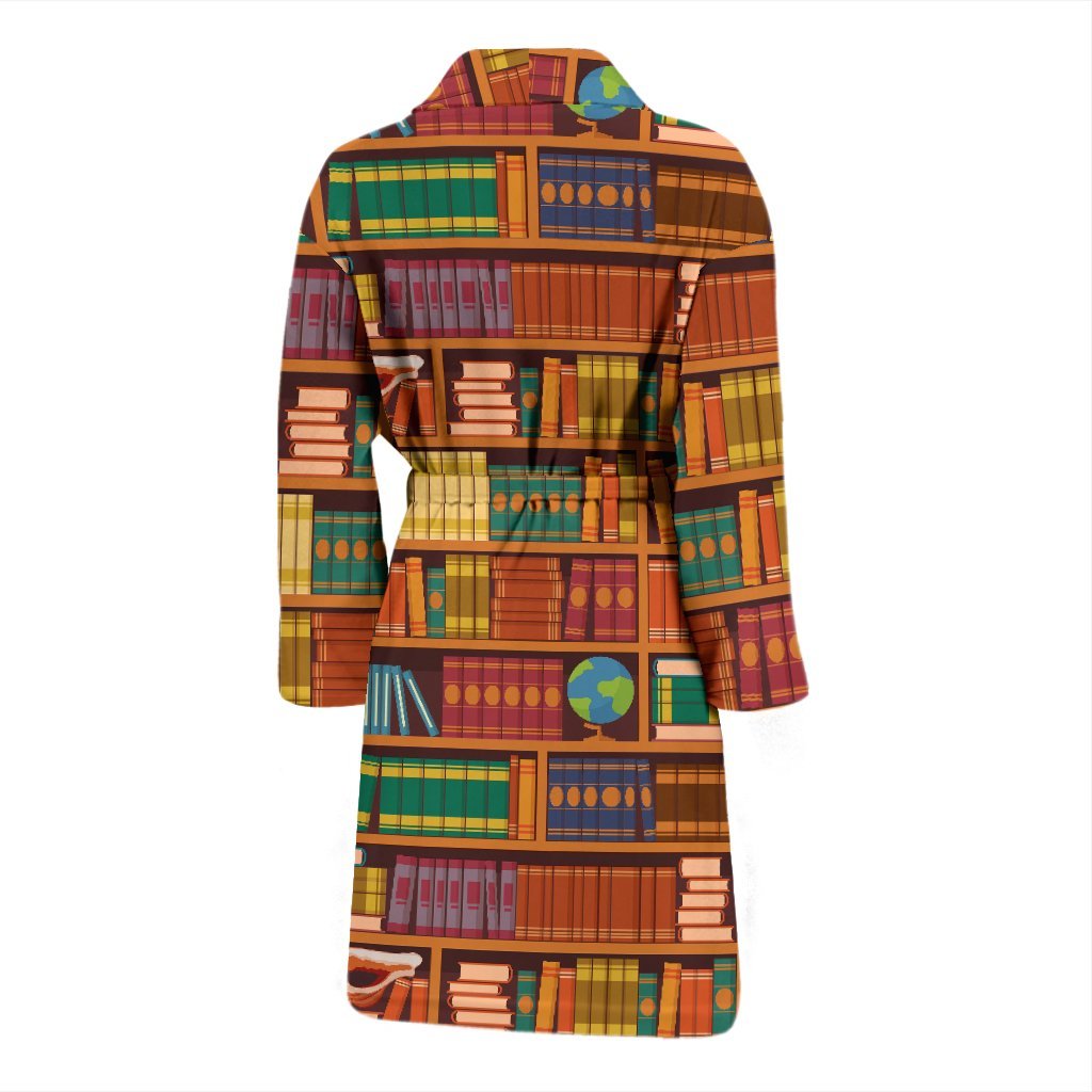 Book Lover Library Librarian Print Pattern Men Long Robe-grizzshop