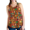 Book Lover Library Librarian Print Pattern Racerback Tank Tops-grizzshop