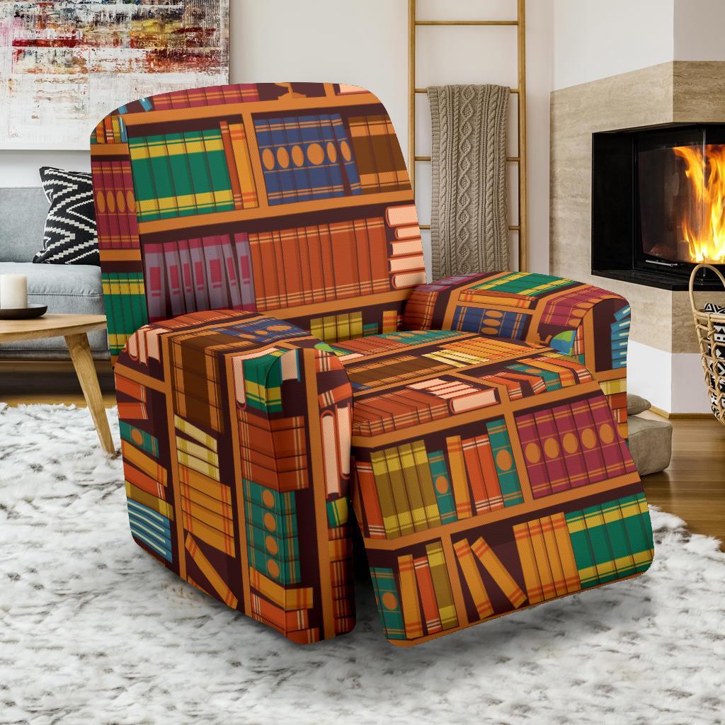 Book Lover Library Librarian Print Pattern Recliner Cover-grizzshop