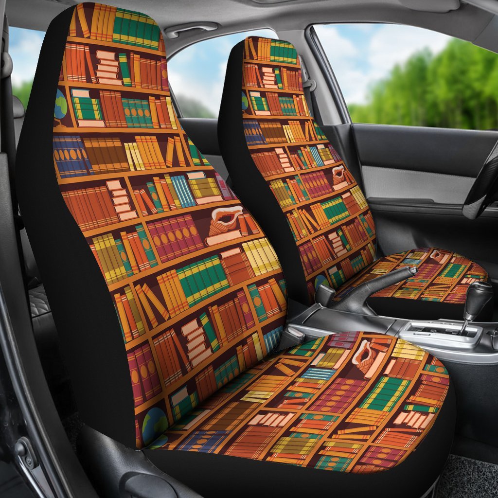 Book Lover Library Librarian Print Pattern Universal Fit Car Seat Cover-grizzshop