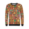 Book Lover Library Librarian Print Pattern Women Crewneck Sweatshirt-grizzshop