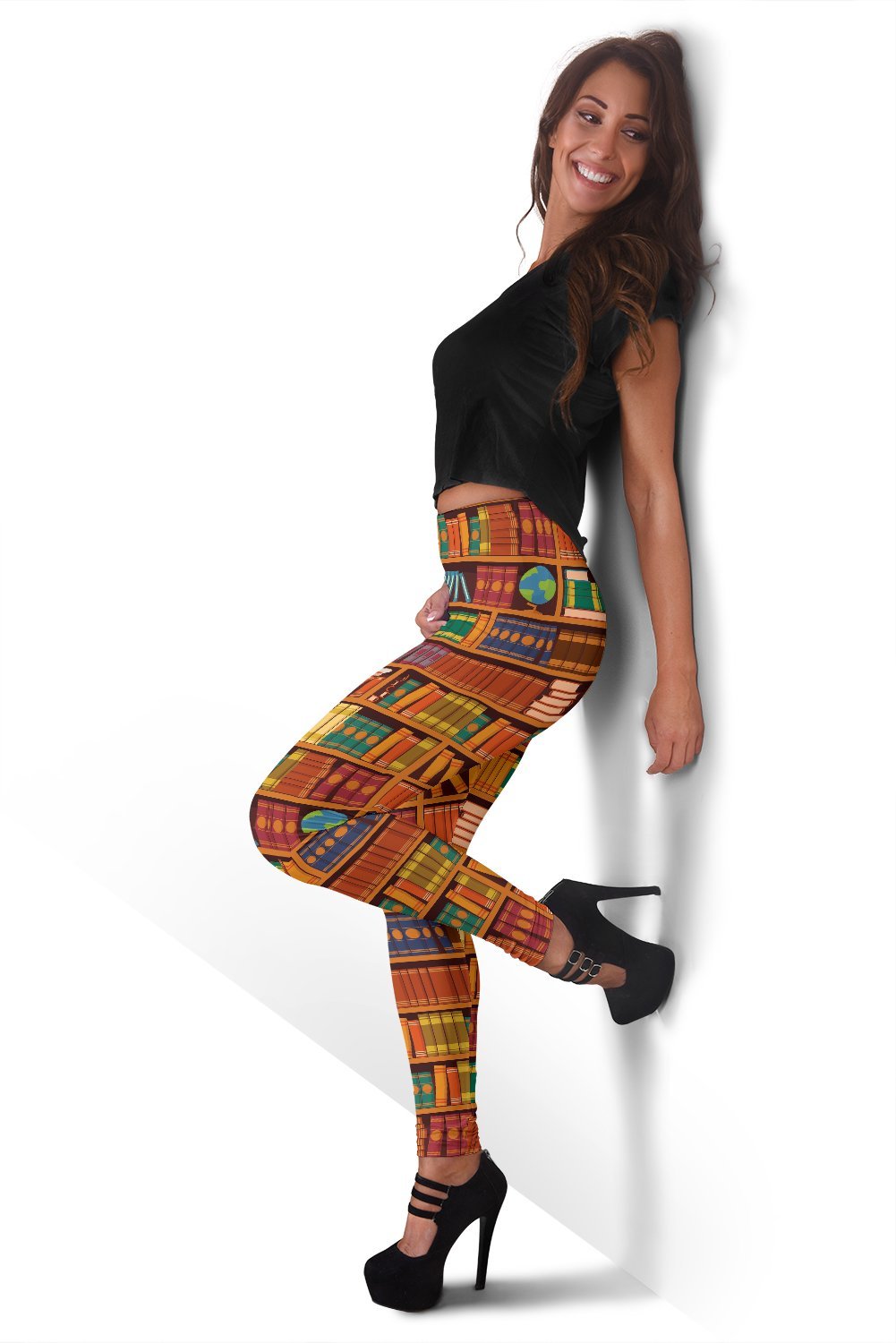 Book Lover Library Librarian Print Pattern Women Leggings-grizzshop