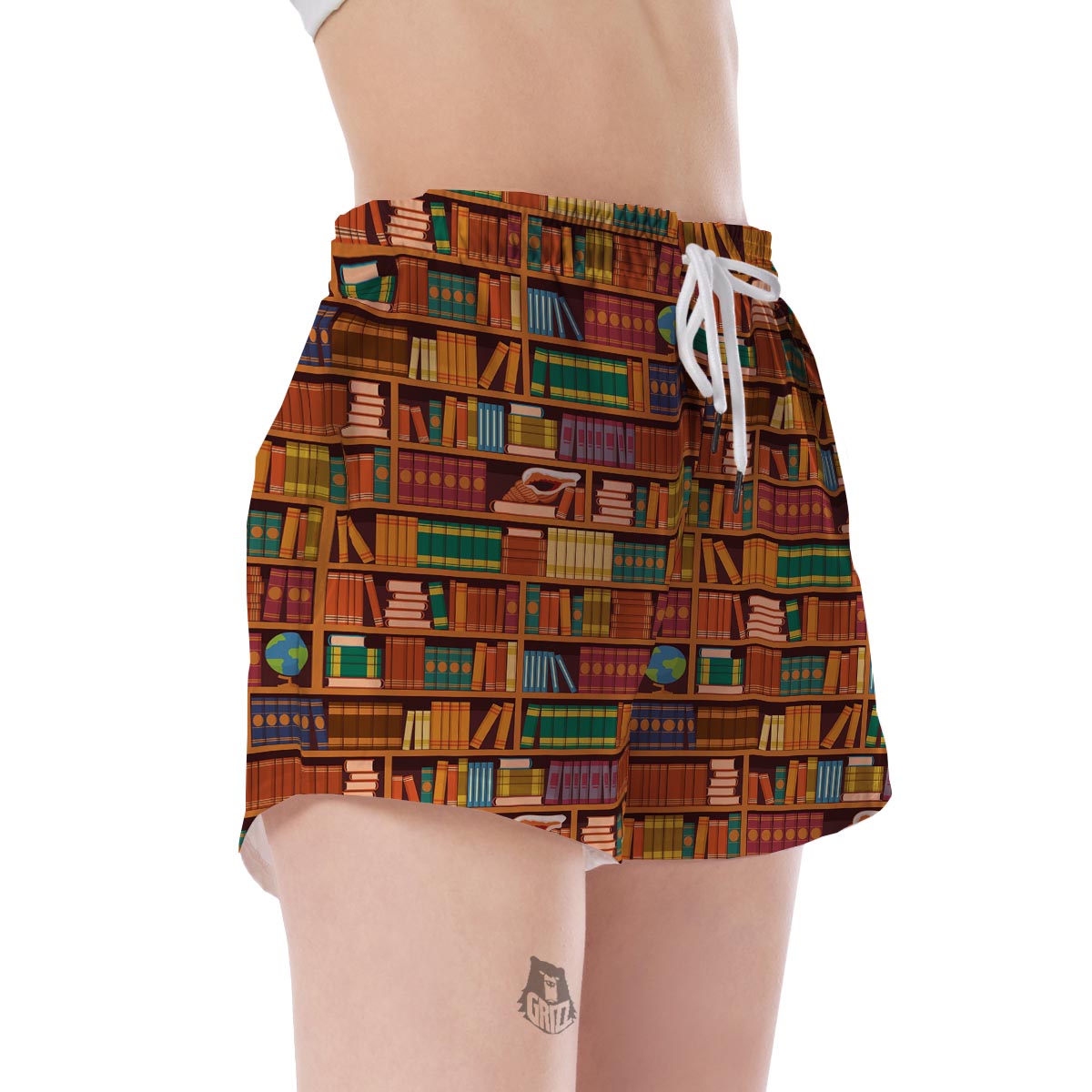 Book Lover Library Librarian Print Pattern Women's Shorts-grizzshop