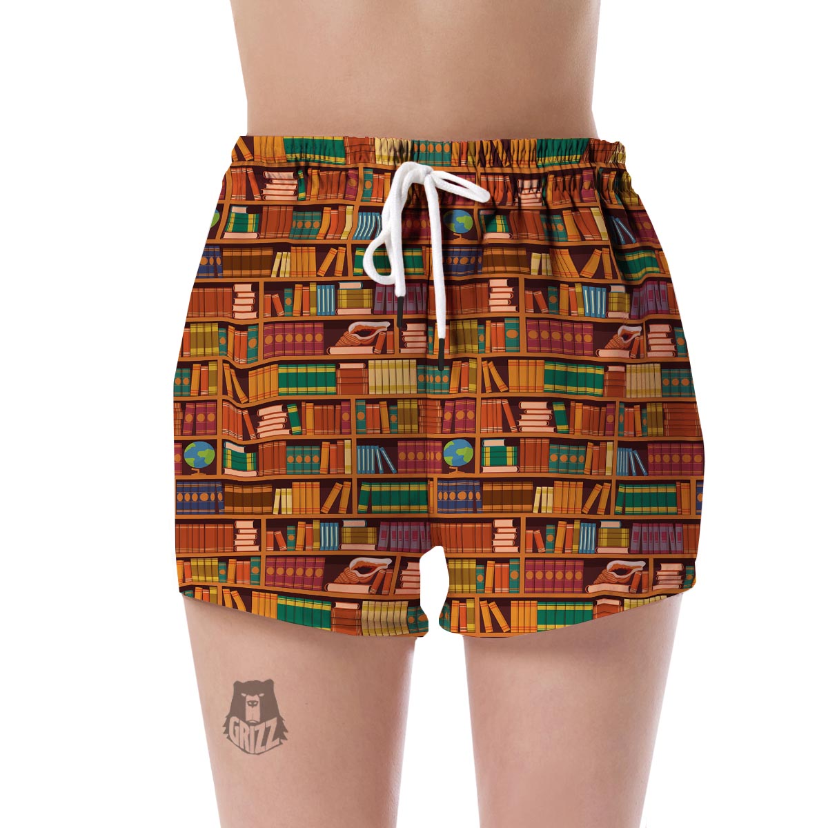 Book Lover Library Librarian Print Pattern Women's Shorts-grizzshop