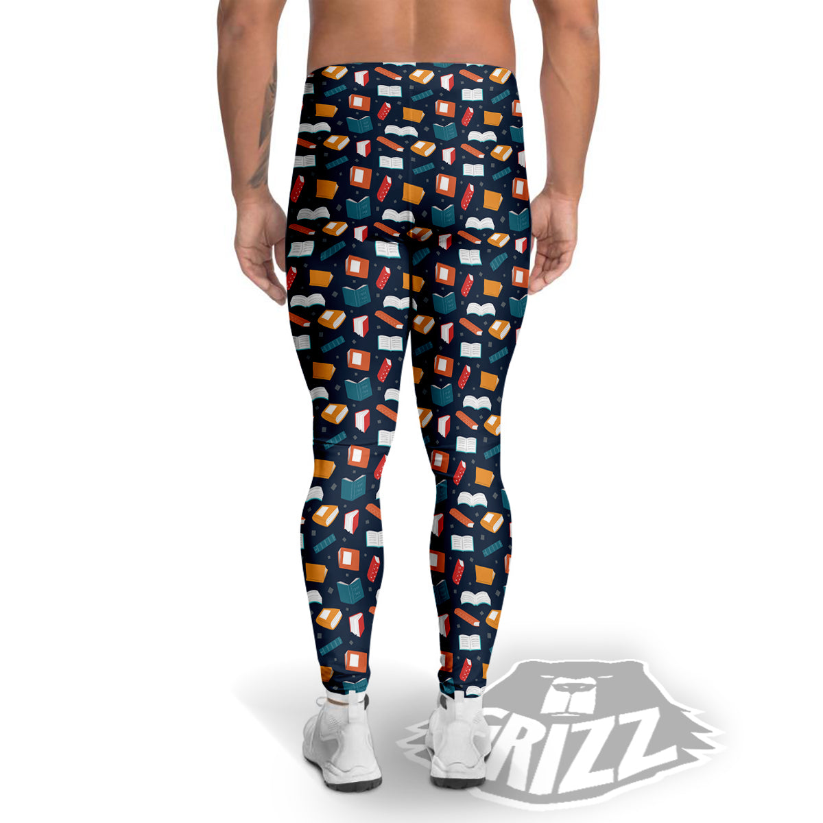Books Colorful Print Pattern Men's Leggings-grizzshop