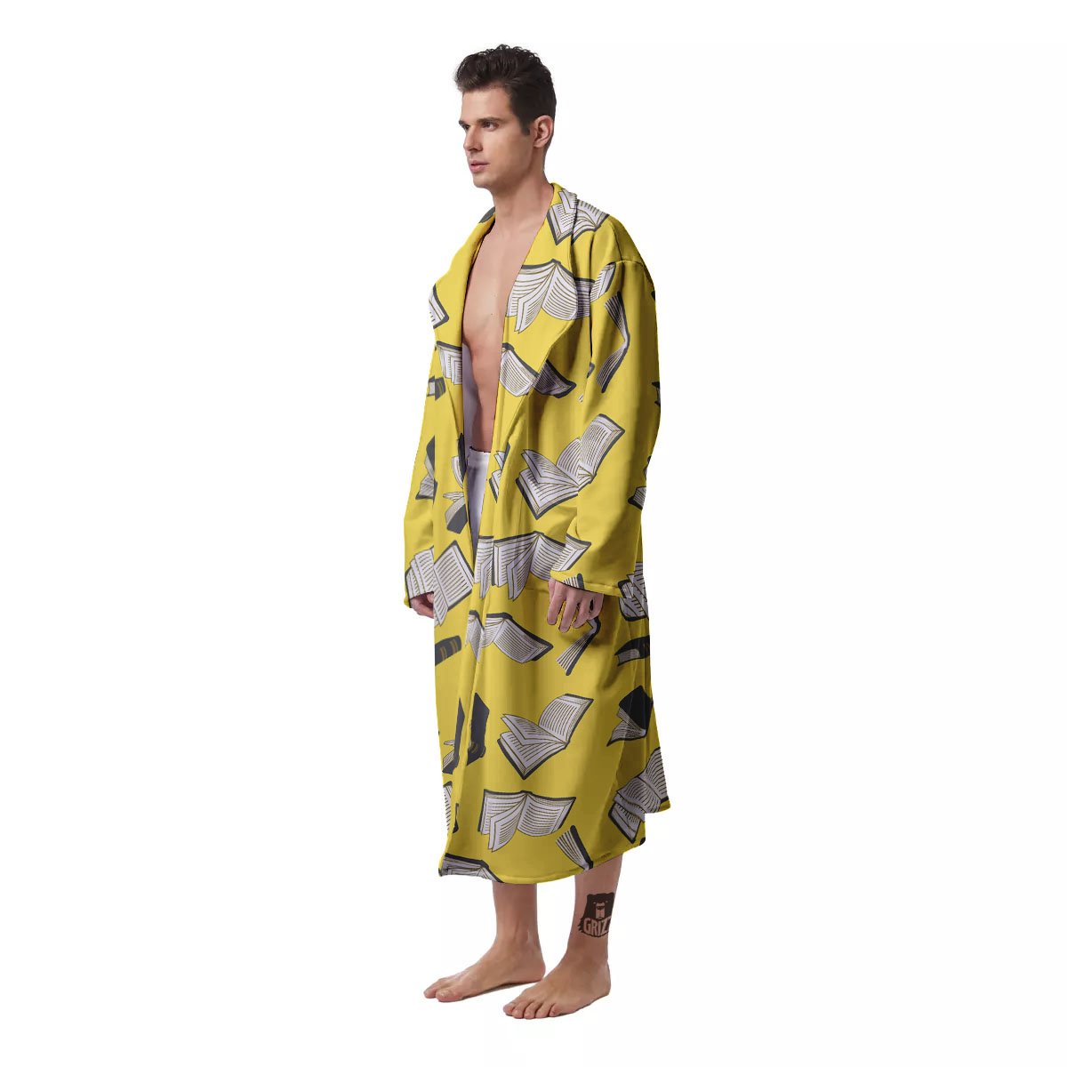 Books Pop Art Print Pattern Men's Robe-grizzshop