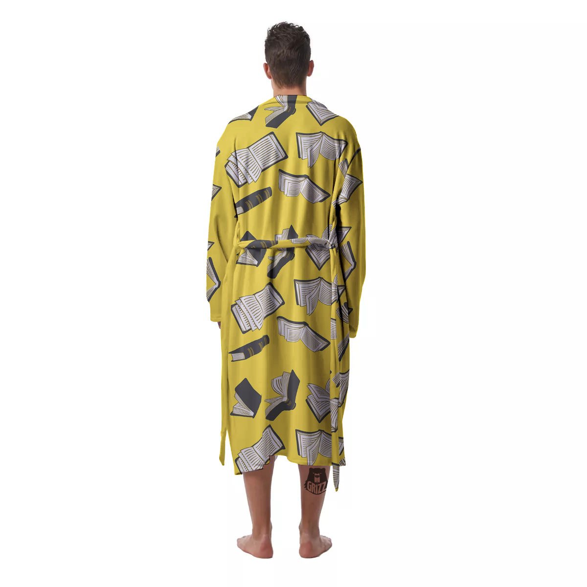Books Pop Art Print Pattern Men's Robe-grizzshop