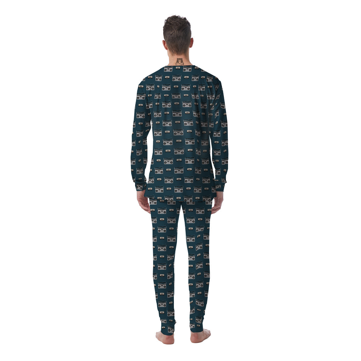 Boombox And Cassette Tape Print Pattern Men's Pajamas-grizzshop