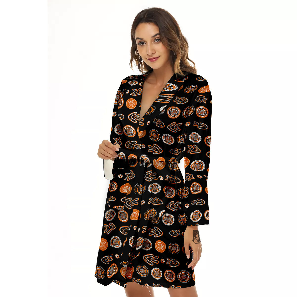 Boomerang Aboriginal Print Pattern Women's Robe-grizzshop