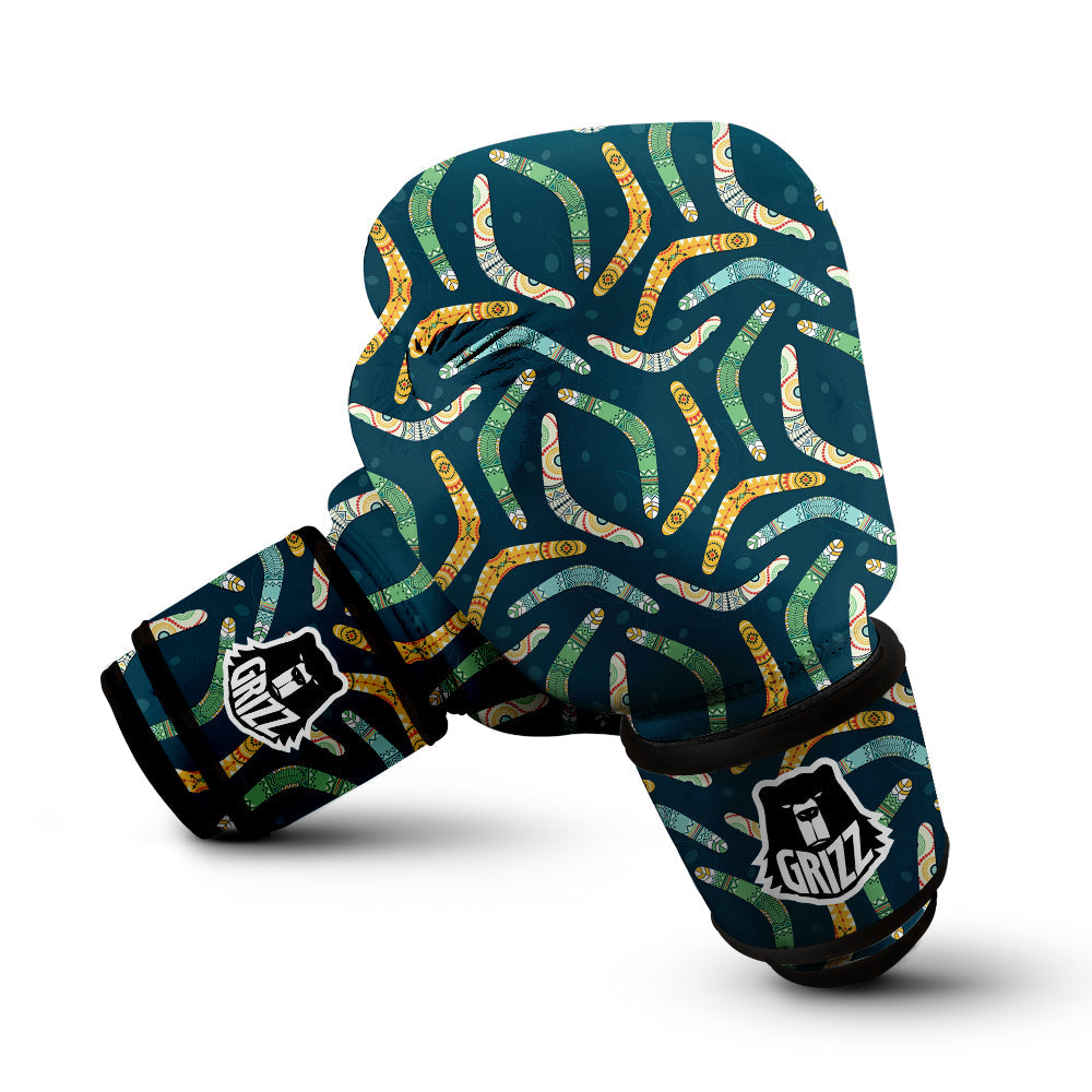 Boomerang Australian Print Pattern Boxing Gloves-grizzshop