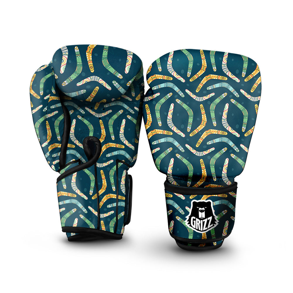 Boomerang Australian Print Pattern Boxing Gloves-grizzshop