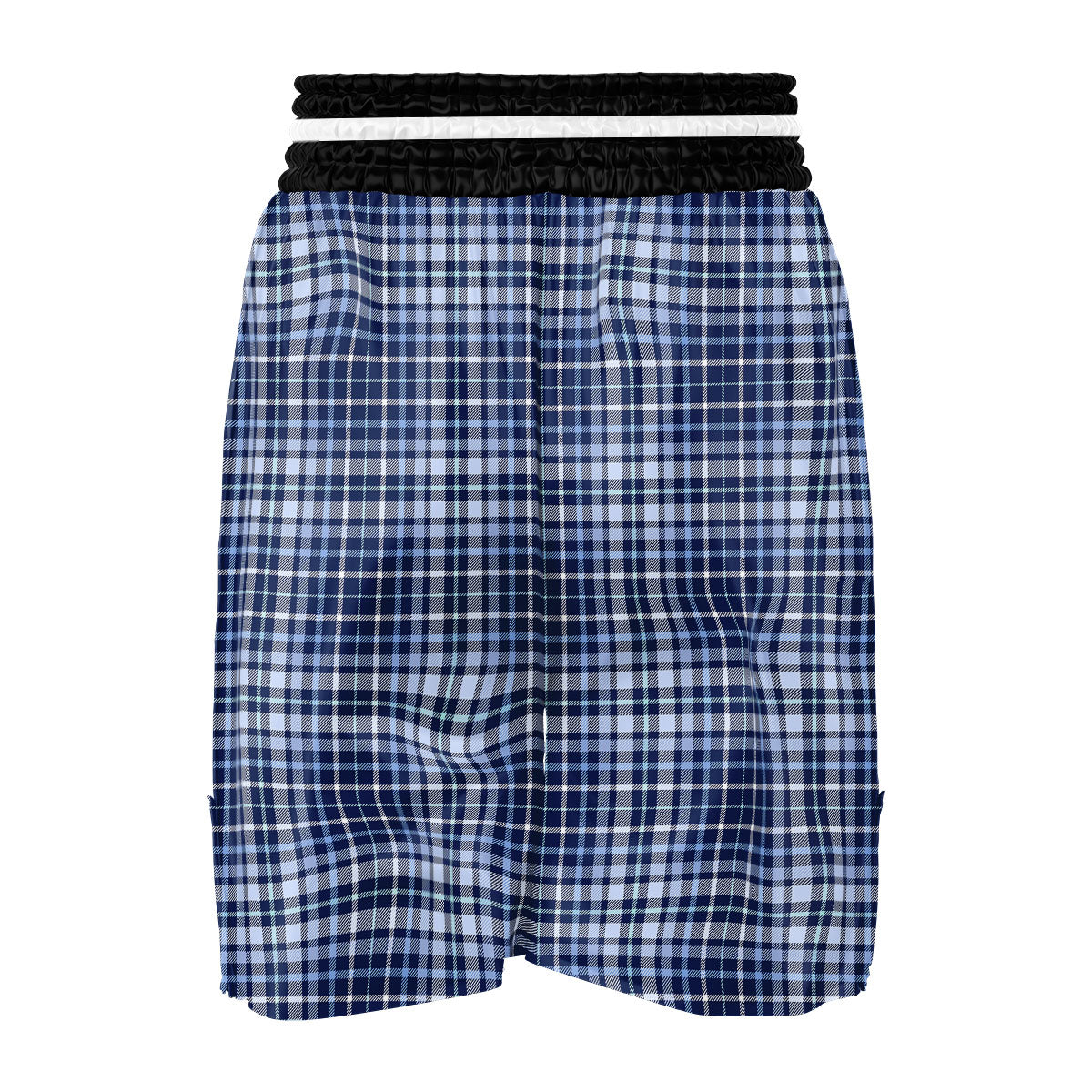 Border Tartan Blue Print Pattern Boxing Shorts-grizzshop