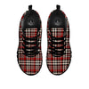 Border Tartan Red Black And White Print Pattern Black Sneaker-grizzshop