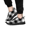 Border Tartan White And Black Print Pattern Black Sneaker-grizzshop