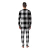 Border Tartan White And Black Print Pattern Men's Pajamas-grizzshop