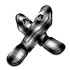 Border Tartan White And Black Print Pattern Muay Thai Shin Guards-grizzshop