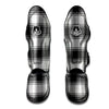 Border Tartan White And Black Print Pattern Muay Thai Shin Guards-grizzshop