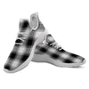 Border Tartan White And Black Print Pattern White Athletic Shoes-grizzshop