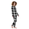 Border Tartan White And Black Print Pattern Women's Pajamas-grizzshop