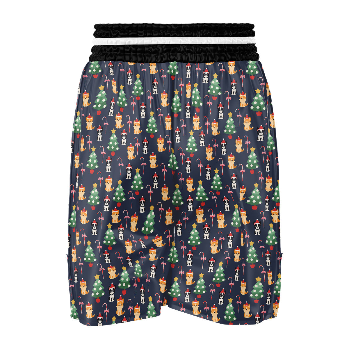 Boston Terrier And Corgi Christmas Print Boxing Shorts-grizzshop