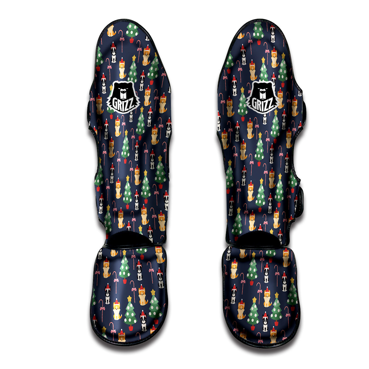 Boston Terrier And Corgi Christmas Print Muay Thai Shin Guards-grizzshop