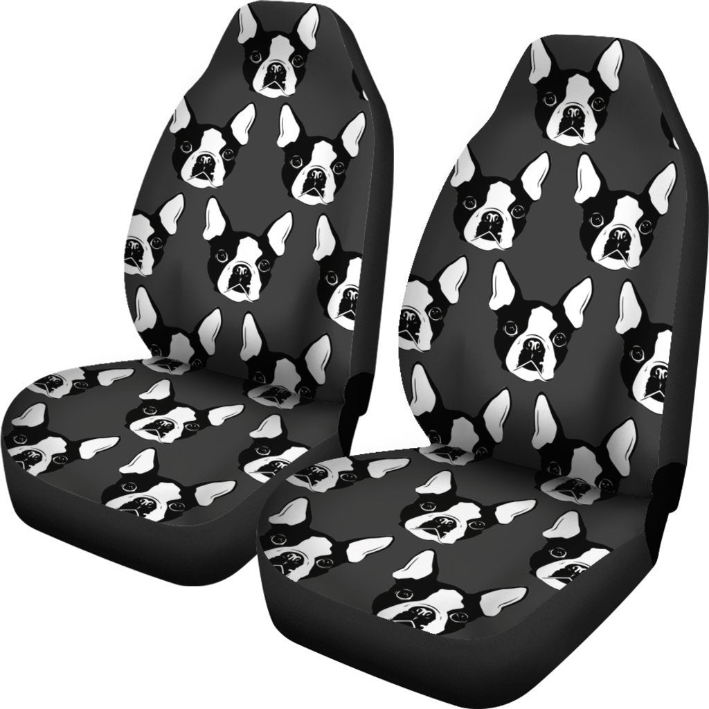 Boston Terrier Face Universal Fit Car Seat Covers-grizzshop