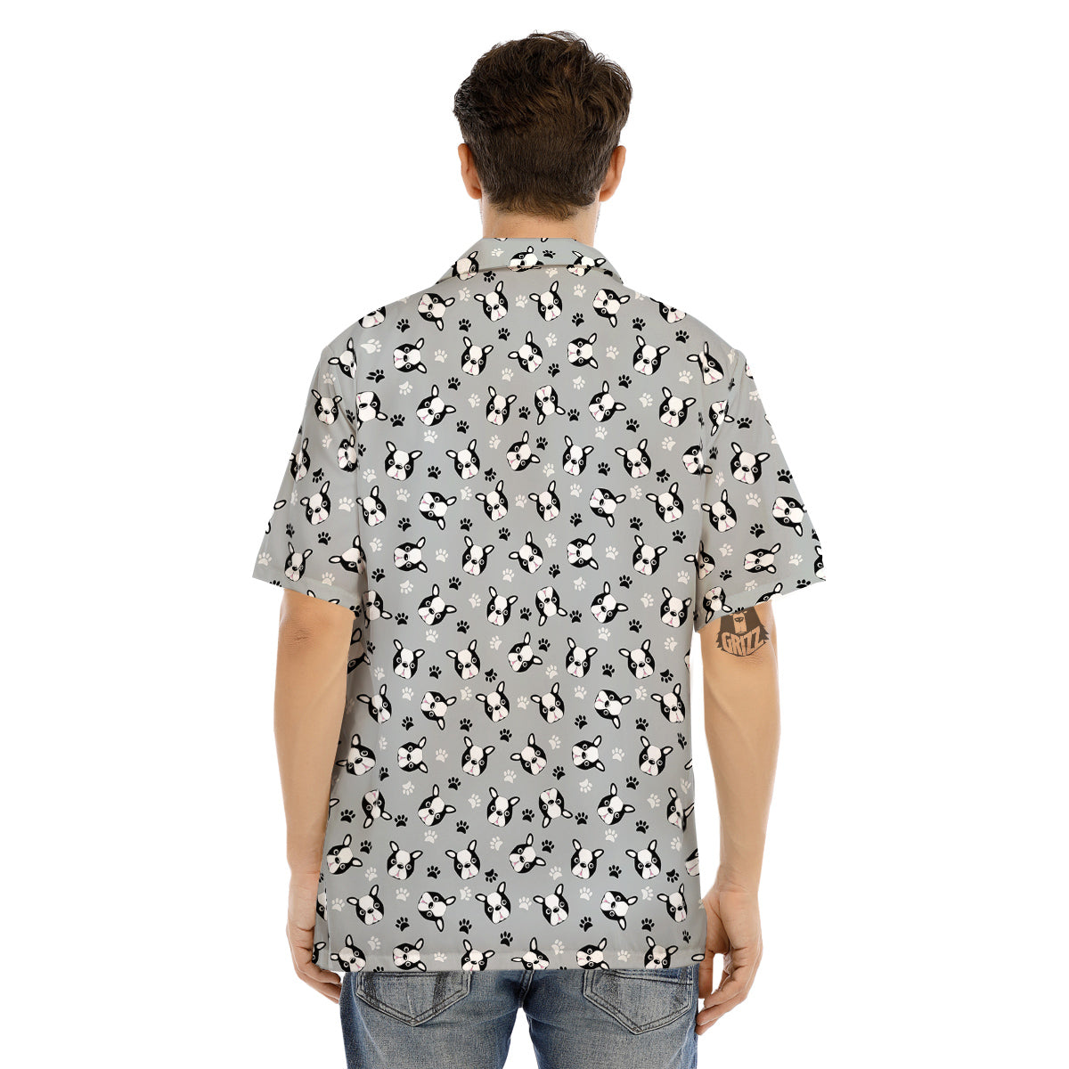 Boston Terrier Faces Cute Print Men's Hawaiian Shirt-grizzshop