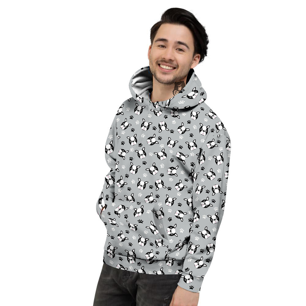 Boston Terrier Faces Cute Print Men's Hoodie-grizzshop