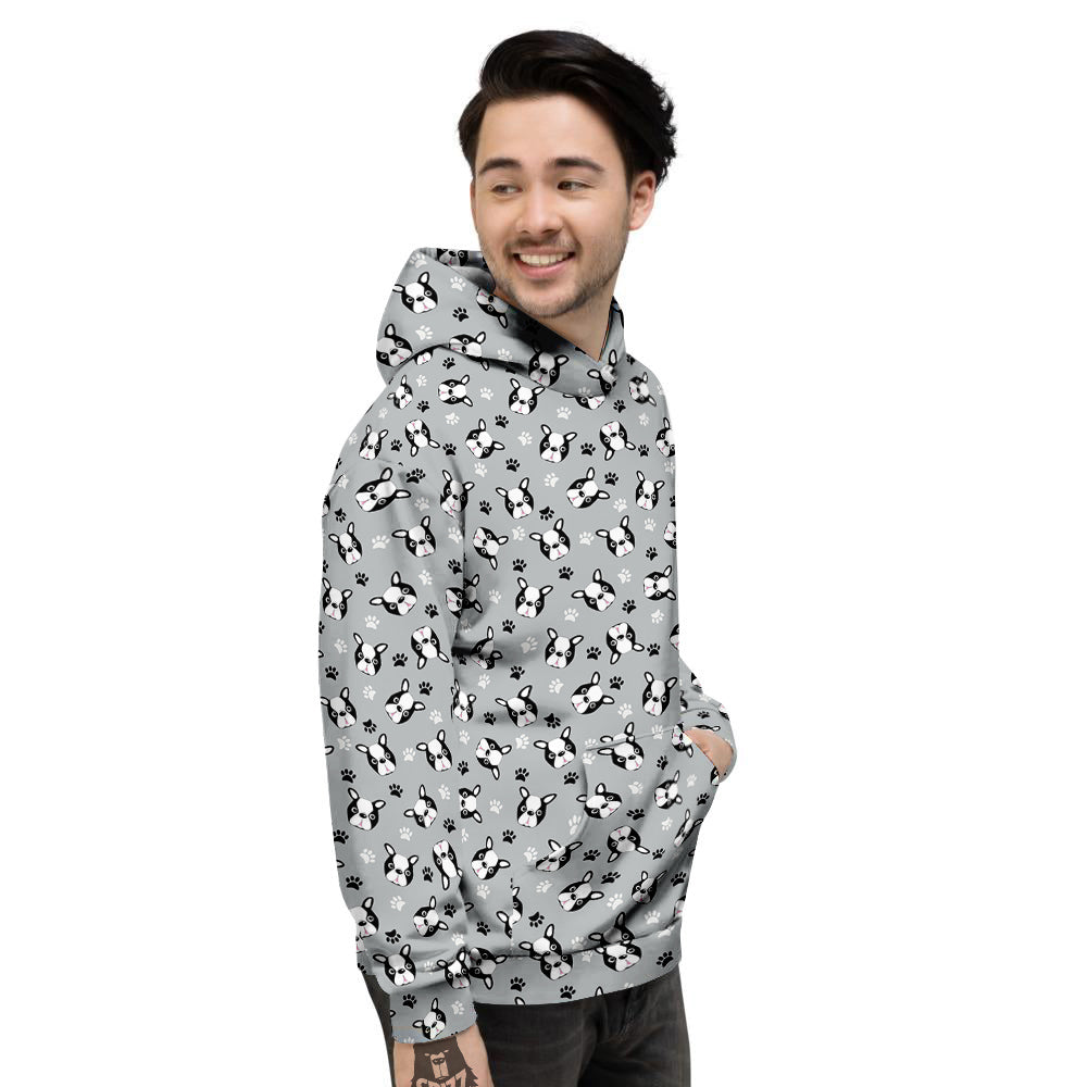 Boston Terrier Faces Cute Print Men's Hoodie-grizzshop