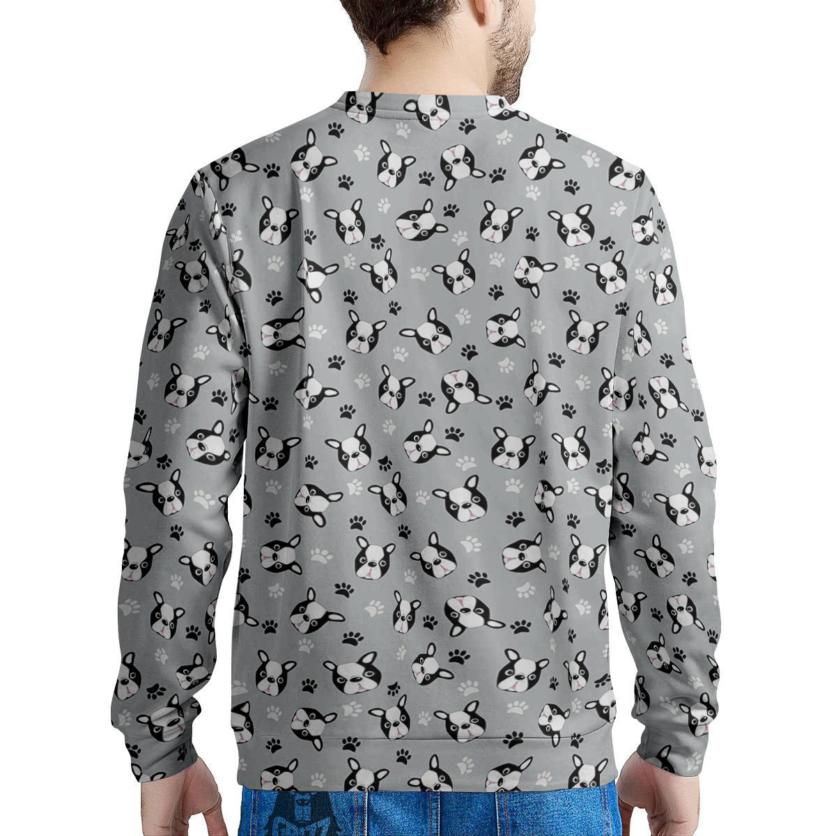 Boston Terrier Faces Cute Print Men's Sweatshirt-grizzshop